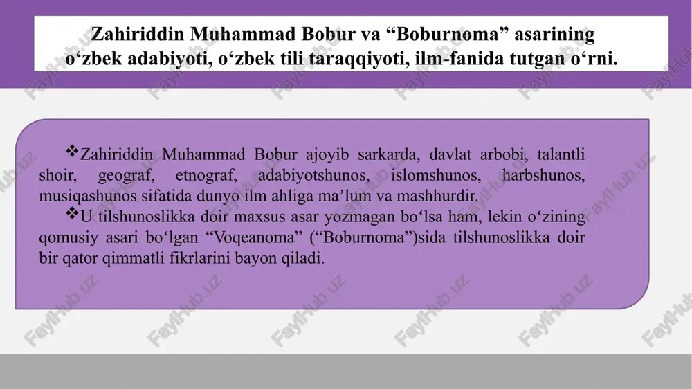 ayotgan paytda, albatta, uning etimologiyasi haqida soʻz yuritadi. abulg‘oziy bahodirxonning “shajarayi turk” asari turkiy xalqlarga oid manbalar majmuyi sifatida. masalan, “shajarayi turk” asarining ikkinchi bobida moʻgʻulxon zikrida moʻgʻul etnonimi etimologiyasi va bu soʻzning fonetik oʻzgarishi haqida shunday deyiladi: “asl lafz moʻgʻul mungul turur. avomning tili kelmaslikidin bora-bora moʻgʻul tedilar. mungning maʼnosin barcha turk bilurlar, qaygʻu maʼnosina turur. ulning maʼnosi soda dil, yaʼni qaygʻuli soda temak boʻlur”. muallif har ikki asarning boshida insonning paydo boʻlishi, toʻgʻrirogʻi, insonning yaratilishi (va ayni paytda, tilning kelib chiqishi haqida ham) fikr yuritadi. shu kunga qadar insonning paydo boʻlishi haqida turli qarashlar mavjud. ularni ikki katta guruhga boʻlish mumkin. birinchisi insonni evolutsion yoʻl bilan paydo boʻlganini eʼtirof etsa, ikkinchisi birdaniga paydo boʻlganini, dunyo yaratilganligini targʻib qiladi. xx asrning boshlarida turkistonda bir qancha nomdagi gazeta va jurnallar nashr qilina boshladi. matbuotning yo‘lga qo‘yilishi o‘zbek adabiy tilining shakllanishi va rivojlanishi uchun ham qulay imkoniyat yaratdi. avvalo, jadidlar xalqimizning …