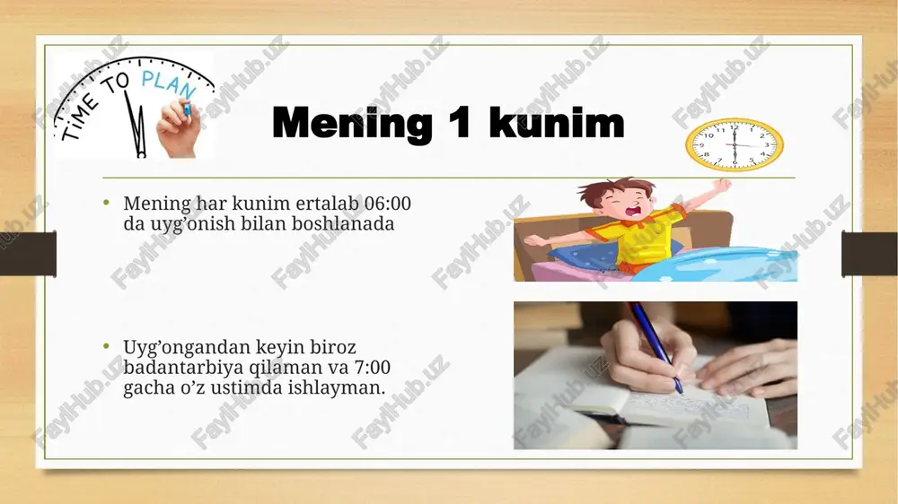 . albatta kelajakda menga qilingan sarmoyani 100 – 1000 barovar ortig’i bilan qaytaraman iloji boricha keraksiz narsalarga kamroq pul sarflayman ularga vaqt ajratishni ham hohlamayman o'zimni o'n yil ichida tasavvur qilish: mening hayot falsafam o'n yil ichida men o'zimni shaxsiy va martaba maqsadlariga erishgan muvaffaqiyatli mutaxassis sifatida tasavvur qilaman. mening hayotiy falsafam doimiy o'rganish va qat'iyatlilikka asoslangan bo'lib, qarorlarimni boshqaradi va kelajakdagi intilishlarimni shakllantiradi. hayotdagi orzular: nikoh rejalarim va sevgi haqidagi qarashlarim men 24 yoshlarimda oila quraman degan niyatdaman. men o'zaro hurmat va tushunishga asoslangan nikohni orzu qilaman, bu yerda ikkala sherik ham o'z maqsadlariga erishishda bir-birini qo'llab-quvvatlaydi. men shaxsiy o'sishni va baxtni rag'batlantiradigan mehrli hamkorlikni tasavvur qilaman. o'n yil ichida maqsadlariga erishish yo'li mening hayotimdagi nufuzli o'qituvchi hayotimda katta iz qoldirgan ustozlar juda ko'p. ulardan biri o'rgatayotgan faniga mehr uyg'otishda sababchi bo'lgan bo'lsa, boshqasi to'g'ri tanlovlar qilishda muhim o'rin tutgan. hattoki muallimlik kasbini yoqtirib qolishimga turtki bo'lgan ustozlar ham …