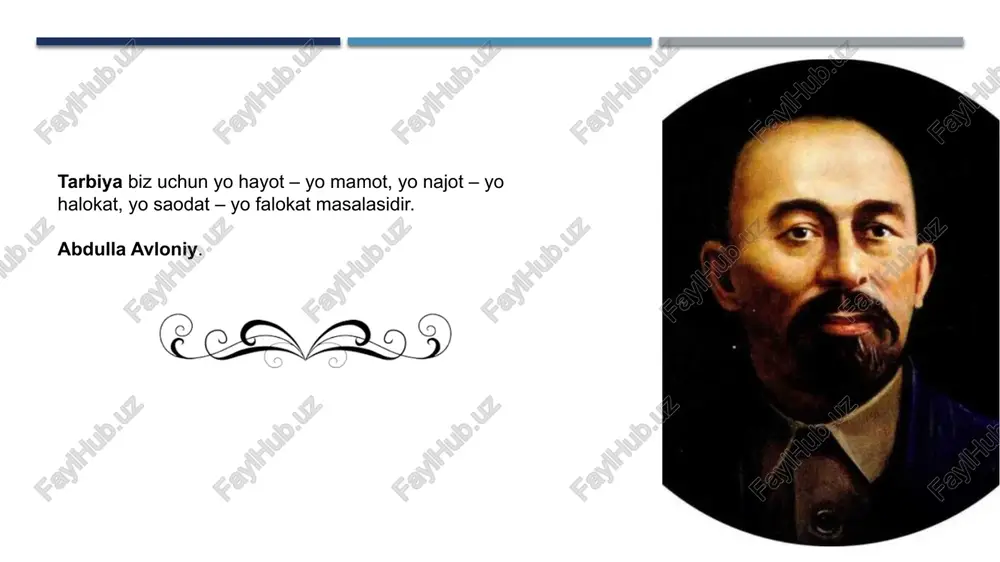 asosiy manbai; ü tarbiyalanuvchilarning oʻzaro tarbiyaviy ta’siri, oʻzaro munosabatlari hamda faol faoliyati oʻrtasidagi bogʻlanish; ü tarbiya va oʻzini-oʻzi tarbiyalashning intensivligi; ü tarbiyalanuvchining “ichki olami”ga ta’sir etishning intensivligi (g.i. shukina); ü tarbiyalanuvchilarda verbal va sensomotor jarayonlarning rivojlanish darajasi va pedagogik ta’sirni hisobga olish (g.i. shukina). tarbiya tamoyillari deb yosh avlodni tarbiyalash maqsadidan kelib chiqadigan va komil insonni tarbiyalashning mazmuni va yoʻnalishiga qoʻyiladigan eng muhim talablarni belgilab beruvchi asosiy gʻoya va qoidalar yigʻindisiga aytiladi. tarbiya tamoyillari quyidagilardan iborat: · tarbiyaning maqsadga yoʻnaltirilganligi va gʻoyaviyligi; · tarbiyada demokratik va insonparvarlik gʻoyalarining ustunligi; · tarbiyada milliy, umumbashariy qadriyatlarning ustunligi; · tarbiyada izchillik va tizimlilik; · tarbiyaning ijtimoiy hayot bilan qoʻshib olib borish; · tarbiyani mehnat bilan bogʻlash; · tarbiyalanuvchi shaxsni xurmat qilish; · tarbiyada oʻquvchining yosh va alohida xususiyatlarini hisobga olish; · jamoa va jamoa yordamida tarbiyalash; · tarbiyada oʻquvchi xulqidagi ijobiy sifatlarga tayanib, salbiy tomonlarni yoʻqotish. 3. tarbiya jarayonini amalga oshirishda innovasion texnologiyalardan …