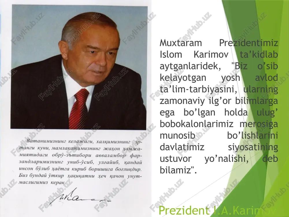 zimida ta’lim-tarbiya samarali mazmunini va usullari amaliyotga keng joriy etish; yoshlarning bo’sh vaktlarini oila-maktob va jamoatchilik hamkorligida qiziqarli, maqsadli tashkil etishga erishish zarur. bolani tarbiyalashda oilaning o’rni oilaviy tartibotning tashqi ko‘rinishi — o‘zboshimchalik bilan ish tutish ham, g‘azab ham, baqiriq-chaqiriq ham, iltijo ham yalinib-yolvorishlar ham emas, balki osoyishtalik, jiddiylik va ishbilarmonlik bilan qilingan farmoyishdan iborat bo‘lmog‘i kerak. bunday farmoyish berish huquqi oila a’zolarining yoshi ulug‘ vakili sifatida ayni sizga berilganligi xususida o‘zingizda va na bolalaringizda hech bir shubha qolmasligi kerak. a. s. makarenko umuman, oilada tarbiya, jumladan, estetik tarbiya, ya’ni nafosat tarbiyasi masalasi dolzarb, ayni chog‘da o‘ziga xos va ko‘p qirrali muammodir. shuni aytish kerakki, o‘zbek oilasida estetik tarbiyaning hamma oilalar uchun mushtarak asoslari, qoidalari, xususiyatlari bor. uzluksiz ta’limning yagona tizimi oilani ham qamrab oladi. modomiki, shunday ekan, oila, birinchidan, uzluksiz ta’lim yago-na tizimining bir tarkibiy bo‘g‘ini-dir. ikkinchidan, oilada estetik tarbiya, alohida va to‘liq mustaqil amaliyot sifatida emas, balki tar-biyaning …