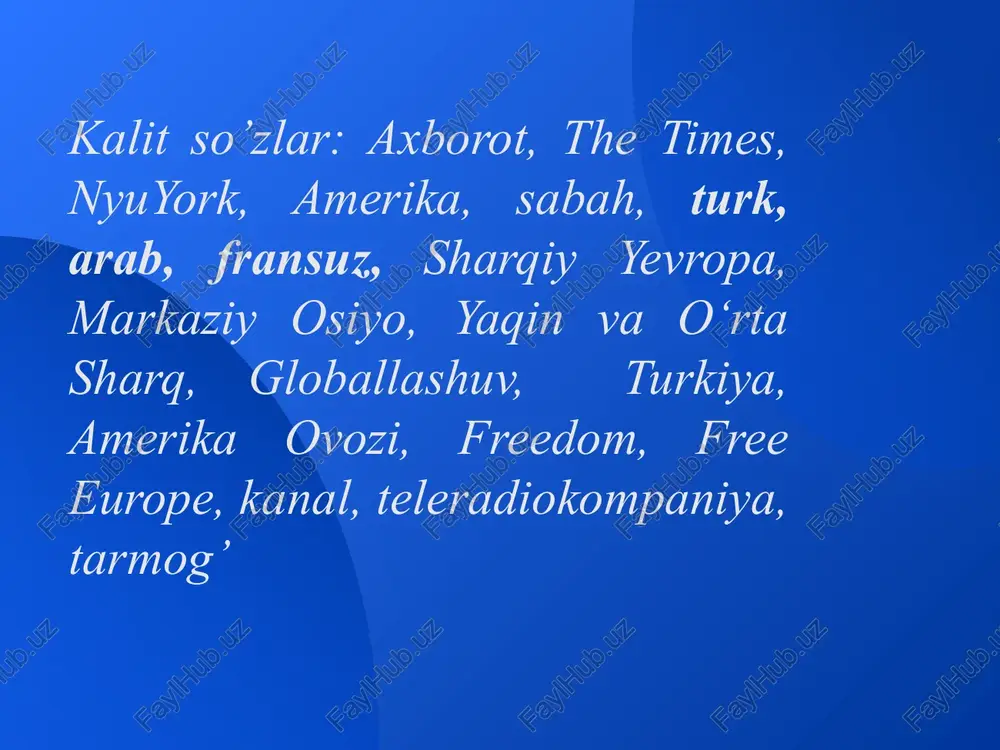 bilan chambarchas bog’liq. urushlar, terrorizm, siyosiy kurashning zo’ravonlik usullari o’z dolzarbligini yo’qotmayapti. bugungi kunda zo’ravonlikning ijtimoiy-madaniy va antropologik manbalari va oqibatlariga qiziqish ortib bormoqda, biroq, v.yarskayaning fikricha, bugungi kunda ijtimoiy kamsitish, har kungi irqchilik, zo’ravonlik genezisidagi madaniy omillar, ayniqsa, zo’ravonlik haqida fundamental tadqiqotlar mavjud emas davlat strategiyasi mamlakatning “yuqori qiymat” deb atalmish yangi texnologiyalar, dasturiy ta’minot, intellektual mahsulot ishlab chiqarishga o’tishidan iborat bo‘lishi kerak. bunday strategiya doirasida axborot texnologiyalari, albatta, muhim, ammo baribir ikkinchi darajali rol o’ynaydi. axborot urushi nafaqat haqiqiy urushga hamroh bo'ladi. to’g’ri taqdim etilgan ma’lumotlar savdo janglarida samarali qurolga aylanadi. mamlakatning global savdo ustunligiga erishish imkoniyatlarini kamaytirish uchun diqqatni qarama-qarshilikdan xalqaro bitimlar bilan bevosita bog’liq bo’lmagan raqibning ichki muammolariga qaratish kifoya globallashuv - bu axborot texnologiyalarining rivojlanishi tufayli mumkin bo'lgan vaqtning siqilishi. globallashgan dunyoda terrorizm avj oldi. bu bir necha sabablarga ko'ra: rivojlangan mamlakatlarning boshqa xalqlarning ishiga o’z nafsini qondirish uchun aralashish tendentsiyasi ayrim qo’zg’olonchi kuchlarning qo’zg’olon …