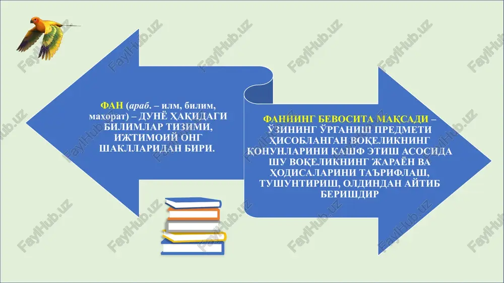 ng huquq sifatidagi predmeti, huquq normalari bilan tartibga solinadigan ijtimoiy munosabatlar bo'lsa, fanning predmeti shu ijtimoiy munosabatlar va ularni tartibga soluvchi normalarni o'rganishdan iboratdir. aniqroq aytganda, konstitutsiyaviy huquq predmeti tartibga solish bo'lsa, fan predmeti uni o'rganish hisoblanadi. konstitutsiyaning 41-moddasida har bir shaxs mulkdor bo‘lishga haqliligi va meros huquqi qonun bilan kafolatlanishi hamda 65-moddasida xususiy mulk daxlsiz ekanligining belgilab qo‘yilishi, mulkiy masalalarni tartibga soluvchi “fuqarolik huquqi”ga asos soladi, 63-moddada fuqarolar qonun bilan belgilangan soliqlar va yig‘imlarni to‘lashi shartligi, soliq va yig‘imlar adolatli bo‘lishi hamda fuqarolarning konstitutsiyaviy huquqlarini amalga oshirishiga to‘sqinlik qilmasligi kerakligi haqidagi huquqiy normalarning o‘rnatilishi soliq huquqiga asos bo‘ladi. konstitutsiyaviy huquqning etakchilik roli uning normalari bilan tartibga solinadigan ijtimoiy munosabatlarning ahamiyati, etakchiligi, boshqa huquqlar bilan tartibga solinadigan munosabatlar uchun asos, tayanch bo‘lishi bilan belgilanadi. konstitutsiyaviy huquq o‘zbekiston huquq tizimida etakchi huquq hisoblanishi bilan birga, alohida huquq tarmog‘i ham hisoblanadi. chunki, faqat uning o‘zi tartibga soladigan ijtimoiy munosabatlari, ya’ni predmeti mavjud. …