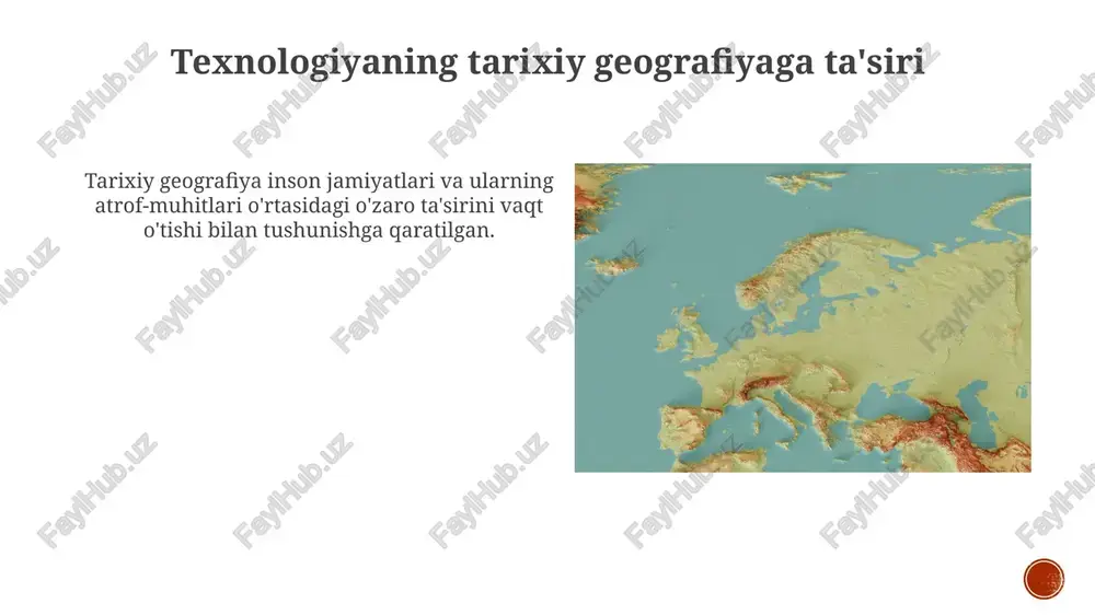 dan (gis, xaritalar) foydalanadi, aholi punktlari joylashuvini, resurslardan foydalanishni (masalan, rim britaniyasining qo'rg'oshin konlari) va migratsiya oqimlarini (masalan, buyuk ipak yo'lining yevrosiyo aholisiga ta'siri) o'rganadi. turli ma'lumot manbalarini (arxeologik topilmalar, yozma hujjatlar, atrof-muhit ko'rsatkichlari) birlashtirib tarixiy geografik rivoyatlar yaratish, o'tmishdagi hodisalarni modellashtirish (masalan, 19-asr manchestridagi shahar o'sishi) va fanlararo tadqiqotlarni rivojlantirish (tarix, geografiya, arxeologiya, atrof-muhitshunoslikni birlashtirish). madaniy landshaftlar va meros shahar tarixiy geografiyasi tarixiy geografiya inson-muhit oʻzaro taʼsirlari evolyusiyasini tushunishga qaratilgan. maqsadlar: oʻtmish landshaftlarini tiklash (masalan, britaniyada rim yoʻllarining aholi punktlariga taʼsiri), gis va parij yoki rim kabi joylarning tarixiy xaritalari yordamida fazoviy oʻzgarishlarni tahlil qilish, madaniyat va muhit oʻzaro taʼsirini oʻrganish. shahar rivojlanishini, migratsiya oqimlarini (masalan, aqshdagi buyuk migratsiya, chikagoning aholisiga ta'siri) va voqealarning ta'sirini (masalan, 1906 yildagi san-frantsisko zilzilasi) tahlil qilish asosiy maqsadlar hisoblanadi o'tmish muhitlarini rekonstruksiya qilish tarixiy geografiya vaqt va makonda inson-muhit o'zaro ta'sirini tushunishga, tarixiy xaritalarni (masalan, 19-asr buyuk britaniyasining ordnance survey xaritalari), nil vodiysidagi …