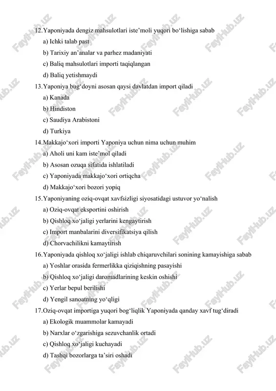 yaponiyaning oziq-ovqat sohasida importga qaramligi - Page 3