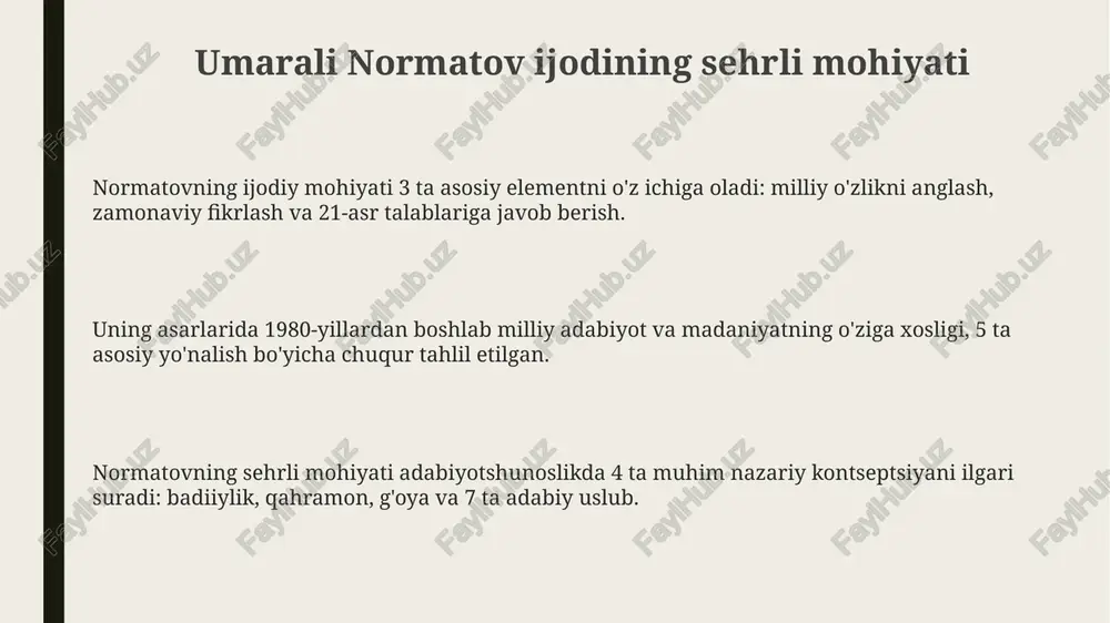 umarali normatovning ''ijodsehri'' asaribo'yichataqdimottayyorlash - Page 3