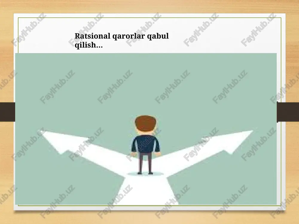 ik yo'q, mavhumdir. agarda, «men mebel ishlab chiqarish sohasida yirik korxona ochib, rahbar bo laman», desangiz, bunda ma qsadingiz aniq bo' ladi. «kelajakda xorij davlatlarida o'qiyman», deyish niyatdir». erishiluvchi. agar maqsadingiz siz erisha oladigan darajada bo' imasa, bu faqatgina orzuligicha golaveradi. maqsadga yetisha oladiganingiz degani, osonlikcha erishiladigan maqsadlar ma'nosida emas. albatta, baland tepaliklarni belgilash yashi. ammo judayam yugori cho`qqilarga chiqishni maqsad gilsangiz, unga yetolmayqolganingizda o'zingizni baxtsiz va nochor his qila boshlaysiz. keyin esa tasalli bo'isin deb, zaruratingiz bo'imagan matohlar bilan o' zingizni ovutishga urinasiz, boshgalar siz uchun yanada baxtli ko'rina boshlaydi. hayot ikkilanishlar uchun gisqa. arorlar uchun kenglik giladi. qo'rquvlarni faqat qarorlargina yengaoladi. o`lchovlilik. maqsad belgilashda asosan uch yo'nalishdagi mezonlar belgilanishi shart: vaqt, makon va son. qo'ygan maqsadingizda vagt cheklovi bo'imasa, maqsad hagida gap ochish to'g'ri emas. chunki biror ishni ikki yllda amalga oshirishingiz blan yigirma yilda bajarishingiz orasida farq bor. muddat, giymat ragamlari ham yozilishi zarurdir. bu mezonlarni belgilamasangiz,maqsadingiz …