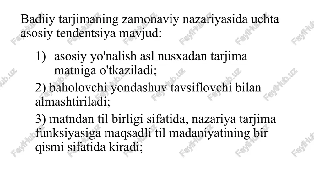kllantirishga mo'ljallangan. 3. berilgan axborotning mohiyati va usuli. birinchidan, badiiy matn yuqori tasviriylik bilan ajralib turadi, bundan tashqari, badiiy matnning "semantik imkoniyat" deb nomlangan o'ziga xos xususiyati tufayli, ba'zi ma'lumotlarga xiyonat qilish mumkin. "bu xususiyat yozuvchining so'zlarning to'liq ma'nosidan ko'ra ko'proq narsani aytish, o'quvchining fikrlari, his -tuyg'ulari va tasavvurini ishga solish qobiliyatida namoyon bo'ladi". va nihoyat, badiiy matn doirasida til ham axborot tashuvchisiga aylanadi, shuning uchun badiiy asar - bu ko'p o'qilgan va talqin qilinadigan ko'p kodli matn. 4. o'quvchining faollik darajasi: badiiy matnda asar yaratishda o'quvchining ma'lum darajada "gumon", "birgalikdagi ijodkorligi" nazarda tutiladi. 5. badiiy matnning ichki birligini yaratuvchi muallif pozitsiyasi, muallif obrazining mavjudligi. 6. kompozitsion xilma -xillik. 7. yuqori darajadagi milliy, madaniy va vaqtinchalik shartlashuv. 8. o'z-o'zini ta'minlash, chunki har qanday san'at asarini san'at asari deb hisoblash mumkin. badiiy asarga xos bo'lgan barcha xususiyatlarga nisbatan, yozuvchining individual uslubi ochiladi, uni saqlash va uzatish tarjimonning asosiy vazifasi hisoblanadi. biroq, …