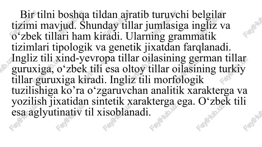 m+nsing. bundan korinadiki, o‘zbek tiliga nisbatan ingliz tilidagi misollarda ikkinchi komponentda o‘zgarish mavjud. umuman sintaktik mos kelmaslik deyilganda, asliyat tili bilan tarjima tili o’rtasidagi ma’lum sintaktik konstruksiyalar yetishmasligi yoki mos kelmasligi tushuniladi. ingliz tilida bu sintaktik konstruksiyalar gapning to‘liq bo‘lmagan yoki ikkinchi darajali bo‘laklarini tashkil qiladigan fe’lning shaxssiz shakllari bilan ifodalanadi. predikativ konstruksiyalarning semantik vazifasi xarakatlarning bir-biri bilan o‘zaro aloqada bo’lishi va muayyan vaziyatda moslashishini bildiradi. ushbu konstruksiyalar bilan gapning bosh bo‘laklari o’rtasida rasman grammatik bog‘liqlik bo’lmasada, ular o’rtasida doimo muvofiqlik mavjud. predikativ konstruksiyalarda xarakat yoki xolat sodda va qoshma gaplar tarjimasida aniqlanadi. masalan: i heard the door open. -eshik ochilganini eshitdim. grammatik transformatsiya turlari. bir tildagi ma’lumotni boshqa bir tilda ifodalash uchun bir qancha leksik va grammatik transformatsiya turlaridan foydalanishga to‘g‘ri keladi. quyida grammatik transformatsiyaning grammatik o’rin almashtirish, grammatik transpozitsiya, grammatik tushirib qoldirish, grammatik qo’shish kabi turlarini ko’rib chiqamiz. grammatik o’rin almashtirish deganda, bir gap bo‘lagini boshqa bir gap …