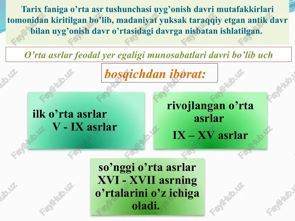 ylar xitoy solnomalari firdavsiy “shohnoma” s.p.tolstov a.n.bernshtam ilk vatani sirdaryoning quyi oqimi k.v.trever a.mandelshtam, r.grishman badaxshon b.litvinskiy, k.inostrantsev farg'onaning tog'oldi hududlari xitoy manbalarida - ida, ieda, idan, idyan suriya va lotin - eptalit, eftalit, abdal arab va fors - haytal, yaftal, eftal prokopiy kesarskiy: “eftalitlar xun qabilasi bo'lib, barcha xunlar ichida yagona oq tanlidir. boshqa xunlarga o'xshab hayvonlardek yashamaydilar. bitta podsho boshqaruvida turadilar...” v asr o'rtalarida (456-457 yy) gullab-yashnagan: xitoyga 13 marta elchi yuborgan. 484 yil – (marv yaqinida) sosoniylar mag'lubiyatga uchraydi 467-473 yy - sug'dda mustahkam o'rnashib oladilar 477-520 yy. – gandxarni ishg'ol etadilar 497-509 yy – qashg'ar egallanadi o'rta osiyo, shimoliy hindiston, sharqiy turkiston, sharqiy eron. shaharlari: poykand (madina-at-tujjor), buxoro, zartepa (termiz), naxshab, choch, kesh, samarqand, varaxsha me'morchilik obidalari: zahoki maron (nahshab), shahri vayron (buxoro), fir qal'asi (xorazm) devorlari: devori qiyomat-12 ta darvozali (samarqand), kampirak-336 km li (buxoro), kampirdevor (toshkent) kanallari: zahariq, bo'zsuv, darg'om. dinlari: zardushtiylik, buddaviylik, xristianlik, …