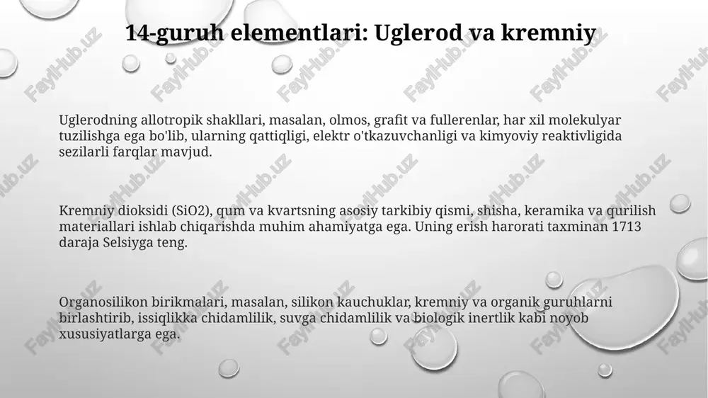 14-guruh elementlari. uglerod va kremniy - Page 3