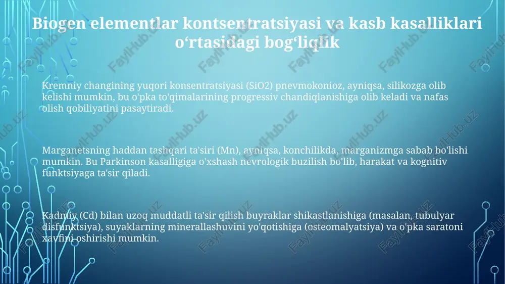 biogen elementlar kontsentratsiyasi va kasbiy kasalliklar - Page 3