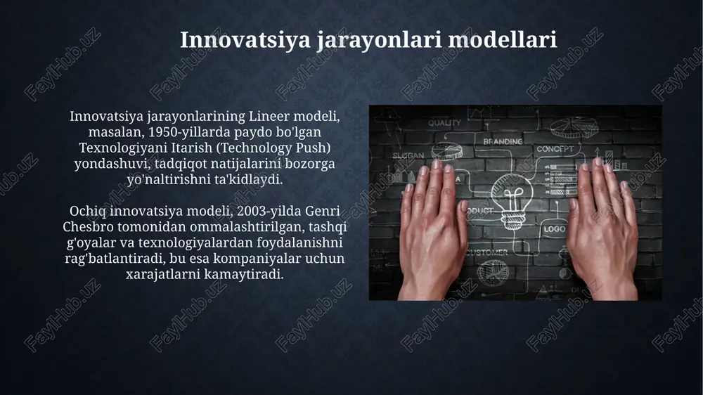 ushbu model tashqi muhitning, masalan, davlat siyosati va bozor tendentsiyalarining innovatsiya natijalariga ta'sirini ta'kidlaydi. aloqalar 70% innovatsiya muvaffaqiyatini belgilaydi. evolution model evolyutsion model innovatsiyalarni takrorlash, tanlash va saqlash orqali asta-sekin o'zgarishlar jarayoni sifatida ko'radi, xuddi biologik evolyutsiyada bo'lgani kabi. ushbu modeldagi o'zgarishlar 10-20% gacha bo'lishi mumkin, chunki u mavjud texnologiyalar va amaliyotlarga asoslanadi va muvaffaqiyatli variantlar ko'payadi. agile innovatsiya modeli agile innovatsiya modeli iterativ va inkremental yondashuvni qo'llaydi, mahsulotni bosqichma-bosqich ishlab chiqadi va har bir iteratsiyada foydalanuvchilarning fikrlarini inobatga oladi. ushbu modelda talablar doimiy ravishda o'zgarib turishi mumkin, shu sababli jamoa tezkor javob berish va moslashuvchanlikni ta'minlash uchun moslashuvchan bo'lishi zarur. spiral innovatsiya modeli spiral innovatsiya modeli iterativ rivojlanishni ta'minlaydi, risklarni baholaydi va loyihani bosqichma-bosqich, 4 bosqichli aylanishlar orqali boshqaradi: rejalashtirish, xavfni baholash, muhandislik va baholash. ushbu model, ayniqsa, yirik, murakkab loyihalar uchun mos keladi, bu yerda xatoliklar qimmatga tushishi mumkin. har bir spiral, loyihaning bosqichini ifodalaydi va takrorlash orqali …