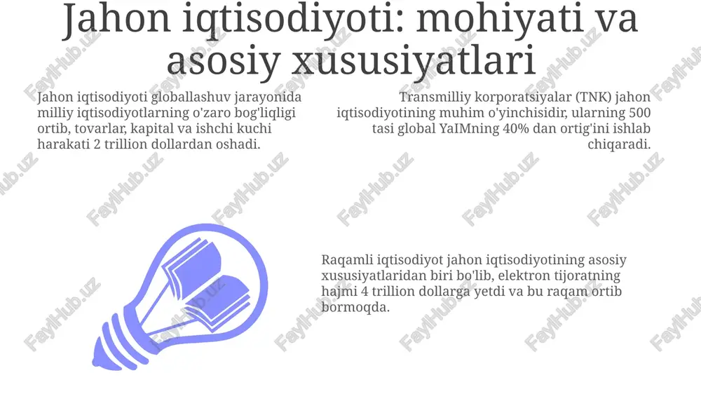 jahon iqtisodiyoti: mohiyati va asosiy xususiyatlari - Page 3