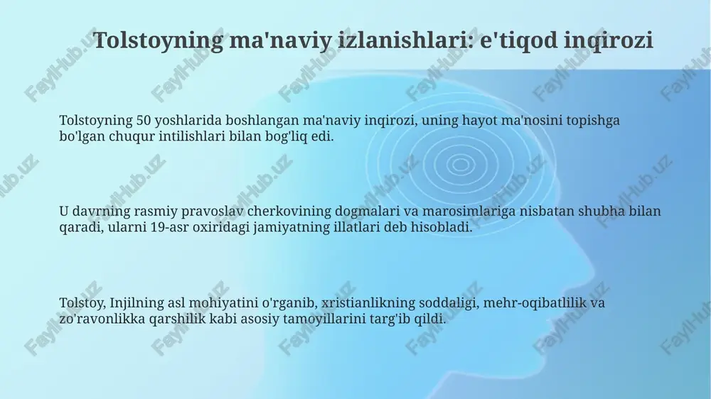 tolstoyning ma'naviy izlanishlari - Page 3