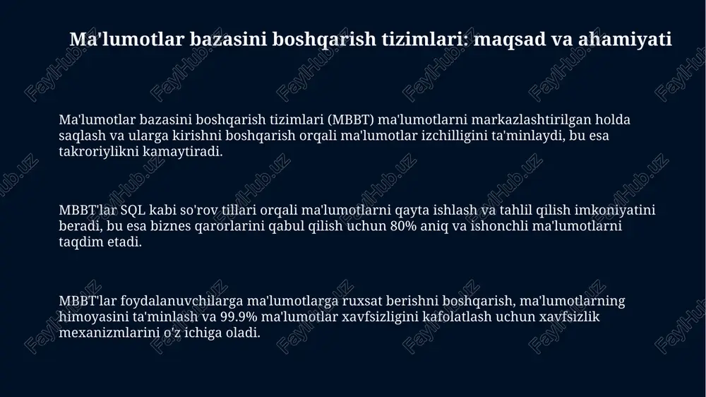 ma'lumotlar bazasini boshqarish tizimlari - Page 3