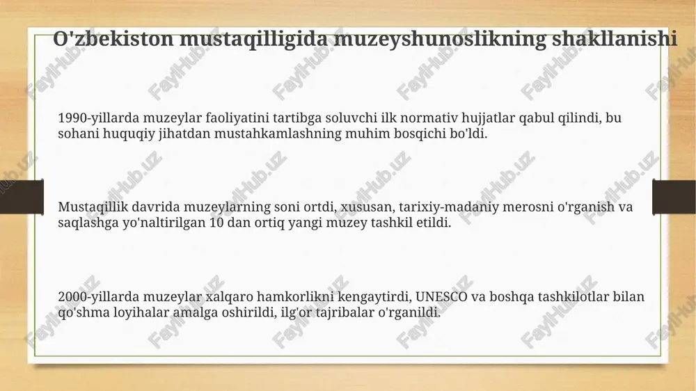 o'zbekistonda muzeyshunoslikning rivojlanishi - Page 3