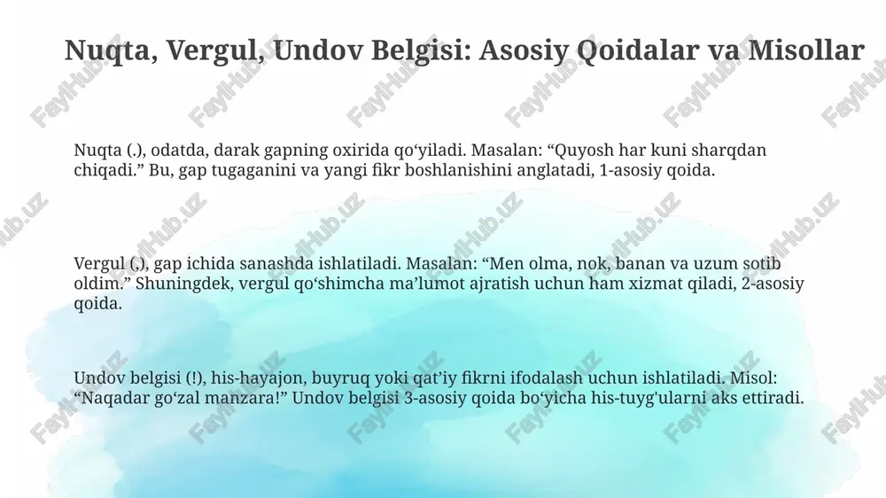 nuqta, vergul, undov belgisi - Page 3
