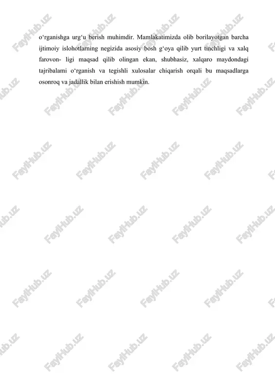 oliyat yuritish. aytish mumkinki geografik makon qo‘shni davlatlar bilan o‘zaro bog‘liqlikda bo‘lgan vaqldagina mintaqaga aylanadi. 0 ‘zaro bog‘liqlik mintaqa ichida savdo oqimlari va diplomatik harakatlarning kuchayishiga olib kelishi mumkin. mintaqa bu qandaydir alomat va hodisalar majmui bo‘yicha ajratilgan hudud va hududiy bo‘linish tizimida birlik sifatida namoyon bo‘ladi. mintaqa deganda yirik tabiiy-geografik, iqtisodiy-geografik, geosiyosiy va boshqa taksonlar anglanadi. e.b.alayevning tavsifiga ko‘ra, boshqa hududlardan o‘z unsurlari bilan farq qiluvchi tarkibiy unsurlari o‘zaro bog‘langan yaxlitlikka ega hudud mintaqa deb hisoblangan. rus olimi makarevich 1997-yilda umuman boshqa bir fikmi aytadi. unga ko‘ra, mintaqa - yer, havo, flora, fauna va insonlardan iborat kompleks, unda unsurlar bir-biri bilan alohida munosabatda bo‘ladi. mintaqa bir-biriga yaqin davlatlar guruhi bo‘lib, u yerda alohida iqtisodiy - geografik birlikka ega, milliy tarkib va madaniy jihatdan yaqin yoki ijtimoiy-siyosiy qurilish jihatidan bir turga mansub hudud. ta’rifiardan shu xulosa kelib chiqadiki, mintaqaning asosiy xususiyati geografik yaqinlik, yaxlitlik va o‘zaro bog‘langanlikdir. globallashuv barcha hududlaming …