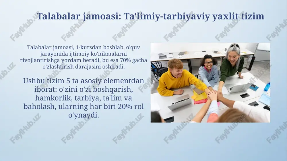 talabalar jamoasi: ta'limiy-tarbiyaviy yaxlit tizim - Page 3