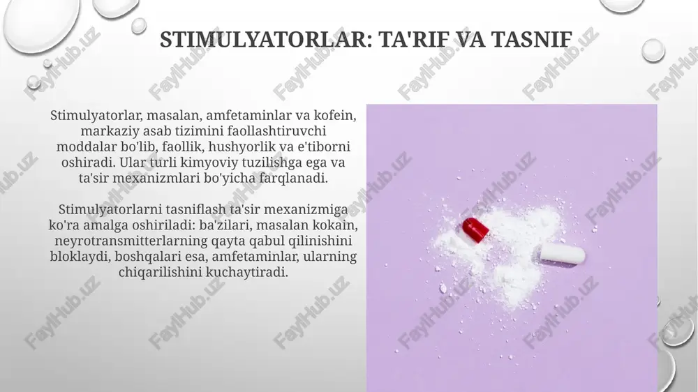 xuruj xavfini oshirishi mumkin. glaukomaning tor burchakli turi bo'lgan shaxslarga stimulantlar tavsiya etilmaydi, chunki ular ko'z ichi bosimini oshirishi va holatni yanada og'irlashtirishi mumkin. nazorat va qonuniylik ko'pgina mamlakatlarda, ii jadvalga kiritilgan stimulyatorlar, masalan, amfetaminlar, tibbiy maqsadlarda foydalanish uchun qonuniy, lekin qat'iy nazorat ostida, chunki suiiste'mol xavfi yuqori. stimulyatorlarni noqonuniy sotish va tarqatish qat'iy qonunlar bilan taqiqlangan, ko'pincha jiddiy jazo, jumladan katta miqdordagi jarima va uzoq muddatli qamoq jazosi bilan belgilanadi. tarixiy foydalanish va rivojlanish qadimgi madaniyatlar, miloddan avvalgi 3000-yillarda koka o'simligini chaynash orqali stimulyatorlardan foydalangan, bu ularga energiya berib, yuqori balandliklarda ishlashga yordam bergan. 19-asrda kokain va morfin kabi stimulyatorlar tibbiyotda keng qo'llanilgan, hatto yo'tal siropi va tish og'rig'i uchun dori vositalarida ham ishlatilgan. jamiyatga ta'siri va tadqiqotlar stimulyatorlar ish unumdorligini oshirishi mumkin, ammo ular ijtimoiy tengsizlikni kuchaytirishi mumkin, chunki imkoniyatlar va resurslarga ega bo'lganlar foyda ko'radi, 15% dan ortig'i oqibatlarga duchor bo'lishi mumkin. tadqiqotlar shuni ko'rsatadiki, stimulyatorlardan uzoq …