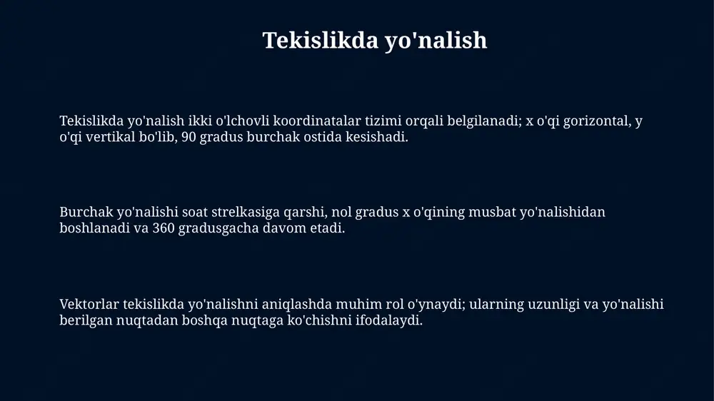 tekislikda va fazoda orientatsiya - Page 3
