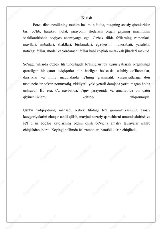 katni bajarishga buyruq berish, iltimos qilish yoki istak bildirish uchun ishlatiladi. bu mayl ko'pincha '–gin', '–sin', '–aylik' kabi qo'shimchalar bilan yasaladi. misol uchun, 'boring' (buyruq), 'o'qing' (buyruq), 'kelaylik' (istak). shart mayli harakatning bajarilishi uchun biror shartning mavjudligini ko'rsatadi va '-sa' qo'shimchasi orqali yasaladi. misol uchun, 'o'qisam, bilaman' (agar o'qisam, bilib olaman). istak mayli esa harakatning bajarilishiga bo'lgan kuchli xohishni bildiradi va '–gim', '–gaydim' kabi qo'shimchalar bilan yasaladi. misol uchun, 'bormog'im keladi' (borishni xohlayman). mayllarning to'g'ri qo'llanilishi nutqning ta'sirchanligini va ifodaviyligini oshiradi. har bir mayl o'ziga xos ma'no nozikliklariga ega bo'lib, so'zlovchining maqsadini to'g'ri ifodalashga yordam beradi. fe'l nisbatlarining ifodalanishi fe'l nisbatlari harakatning bajaruvchisiga nisbatan munosabatini ko'rsatadi. o'zbek tilida asosiy nisbatlar: aniq nisbat, majhul nisbat, o'zlik nisbati, birgalik nisbati va orttirma nisbat. aniq nisbat harakatning bajaruvchisi aniq bo'lgan holatlarda ishlatiladi (men kitob o'qidim). majhul nisbat harakatning bajaruvchisi noma'lum bo'lgan yoki uning ahamiyati kam bo'lgan hollarda ishlatiladi va '–il', '–in' qo'shimchalari bilan …