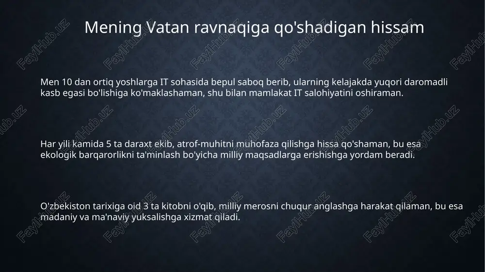 mening vatan ravnaqiga qo'shadigan hissam - Page 3