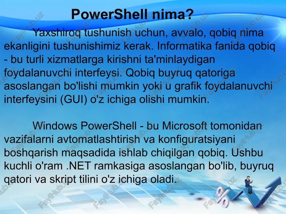 taksis va ushbu buyruqlarni printsip bo'yicha nomlash tuzilmasi mavjud. windows 7 da powershell ni ishga tushirish. shuningdek windows + r tugmalari orqali: windows 8.1 da powershell ni ishga tushirish. windows powershell oynasi image4.png image5.png image6.png image7.png image8.png image9.png image10.png image11.png image12.png image13.png image14.png image1.jpeg image2.jpeg image3.jpeg /docprops/thumbnail.jpeg