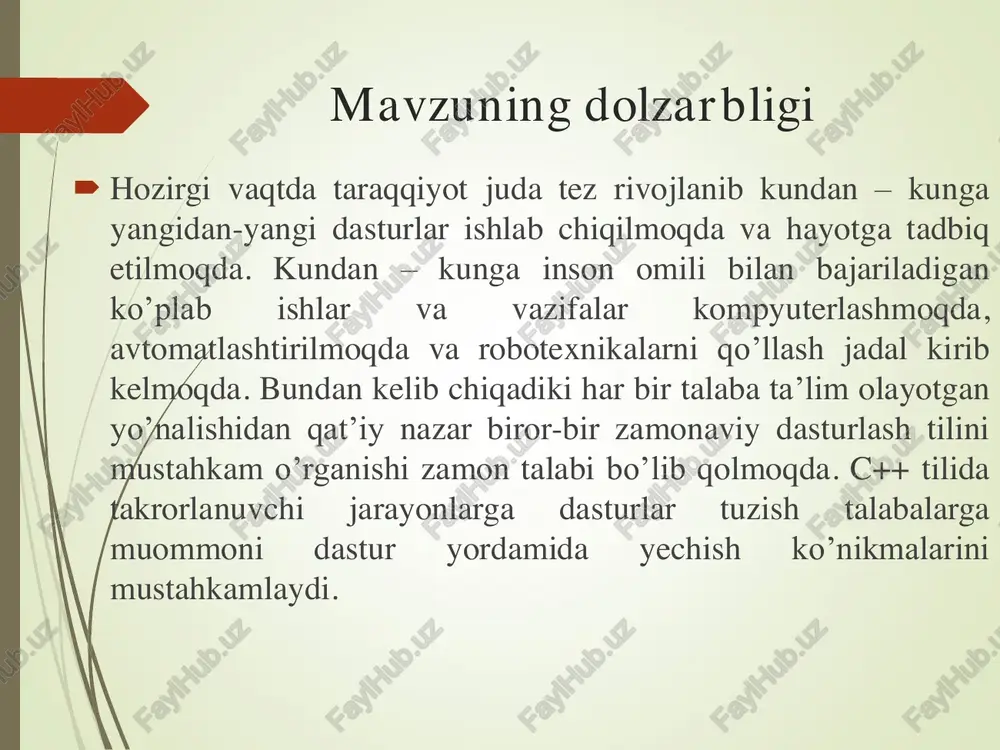 takrorlanuvchi jarayonlarga foydalanib c++ tilida dasturlar tuzish - Page 3