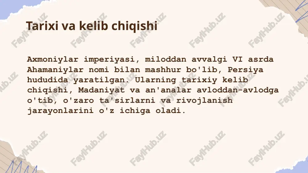lar, kichik va gʻarbiy osiyo, misr, markaziy osiyoning bir qismi bor edi. aleksandr vafot etgach, uning merosxoʻrlari oʻrtasida hokimiyat uchun kurash borib, mamlakat parchalanib ketgan. shu tariqa ellinistik davlatlar yuzaga kelgan. biroq ellinizm davrida bu hududdagi turli mamlakat va viloyatlar ijtimoiy-iqtisodiy taraqqiyotning turli pogʻonasida boʻlganlar: baʼzilarida quldorlik munosabatlari (makedoniya), ayrimlarida polis tuzumi tarqalib, qulchilik va qullikning antik shakllari vujudga kelgan (misr, salavkiylar davlati). koʻpgina qabilalar (ayniqsa, ellinistik davlatlarning chegara hududlarida yashaganlar) uchun esa urugʻchilikdan sinfiylik jamiyatiga oʻtish davri boʻlgan. ellinizm davri sharqiy mamlakatlar uchun taraqqiyotning yangi bosqichi boʻldi. yunonmakedoniyaliklar sharqqa ishlab chiqarish malakalarini, oʻz davlat va huquq meʼyorlarini, urf-odat, din va madaniyatlarini olib keldilar, oʻz navbatida, sharqdan oʻrgandilar ham. davlat boshqaruvida qadimiy sharqiy monarxiya usullaridan foydalanildi. pul va savdosotiq munosabatlari rivojlangan oʻlkalar (mesopotamiya, suriya, kichik osiyo)da polislar ravnaq topdi. polislar oʻzgardi, yaʼni ular mustaqil respublika boʻlmay, maʼlum siyosiy va iqtisodiy imtiyozlarga ega shahar jamoalariga aylandilar. yunonlarning qadimiy nomi – „ellinlar“ …