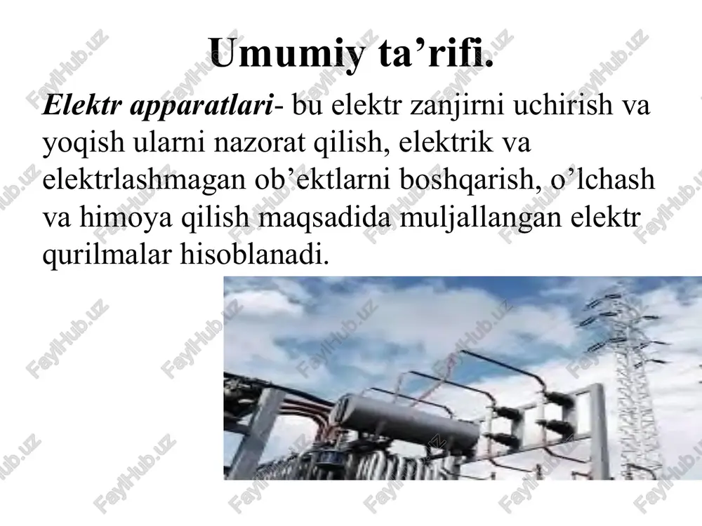 . ximoya darajasi butun dunyoda qabul kilingan shartli xarf- raqamli belgilar ( x r b) bilan ifodalanadi ip- xalqaro ximoya darajasi xx – qattiq qism va nam tushishidan ximoya qiladi ipxx • • • 1) changdan ximoya agar 0 turgan bo’lsa demak ximoyasiz. agar 1 turgan bo’lsa diametri 52.5 mm…. bulgan yirik qismdan tushishidan, atayin tegib ketishidan himoya qiladi. agar 2 turgan bo’lsa- begona jismlar ximoya qilish 12.5 mm va uzunligi 80 mm (barmok) agar 3 turgan bo’lsa diametri 2.5 mm (qurol aslaxadan ximoya) bulgan jismni atayin tegib ketishidan ximoya agar 4 turgan bo’lsa diametri 0.1 mm bulgan jismdan ximoya 5- xodimni tuliq ximoyasi, chang tushishidan ximoya 6-xodimni tuliq ximoya qilish, chang tushishidan ximoya qiladi 1) namdan saqlash 0-ximoyasiz kontsentratsiyalangan sv tomchisidan ximoya tomchidan ximoya yomgirdan (600 burchak ostida vertikal tushadigan tomchidan) xar qanday yunalishidagi sachratialardan ximoya yunaltirilgan uchiriladigan suvdan ximoya kema palubasiga mos suv tasiridan (tulkindan) ximoya suvga chukishdan …
