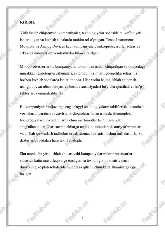 funksiyalari va qo'llanish sohalari bo'yicha o'zaro farqlanishi mumkin. quyidagi xususiyatlarda farq qilishlari odatda ko'rib chiqiladi: ishlab chiqarish tezligi (clock speed): bu tezlik mikroprotsessorning ishlab chiqarish tezligini anglatadi. ushbu tezlik ya'ni o'zgaruvchilar ishlab chiqarishda har bir soniyada necha operatsiyani bajarish tezligini ko'rsatadi. tezlik mhz yoki ghz shaklida ifodalangan bo'lib, ko'pgina ko'p ghz bo'lgan mikroprotsessorlar tezlikni ifodalaydi. xotira hajmi (cache size): xotira hajmi mikroprotsessorning o'z ichiga olgan xotira miqdori. xotira miqdori, protsessorning ko'p ishlatiladigan ma'lumotlarni tezlik bilan olishi uchun mahallanish joyi hisoblanadi. ko'pgina xotira miqdori, ko'p operatsiyalarni tez bajargan protsessorlarda ko'proq ma'lumotni saqlash imkoniyatiga ega bo'lishi mumkin. quvvat olish darajasi (power efficiency): bu xususiyat mikroprotsessorning ishlab chiqarish bo'yicha qo'llanadigan energiya miqdori va foydalanish tezligini anglatadi. quvvat olish darajasi protsessorning quvvatlanish uchun olishgan energiya miqdori va ishlab chiqarish tezligi orqali aniqlanadi. yuqori quvvat olish darajasiga ega protsessorlar ko'p ishlab chiqarishda energiya sarflaydigan holda ham kuchli va effektiv ishlaydi. har bir mikroprotsessorning bu xususiyatlari …