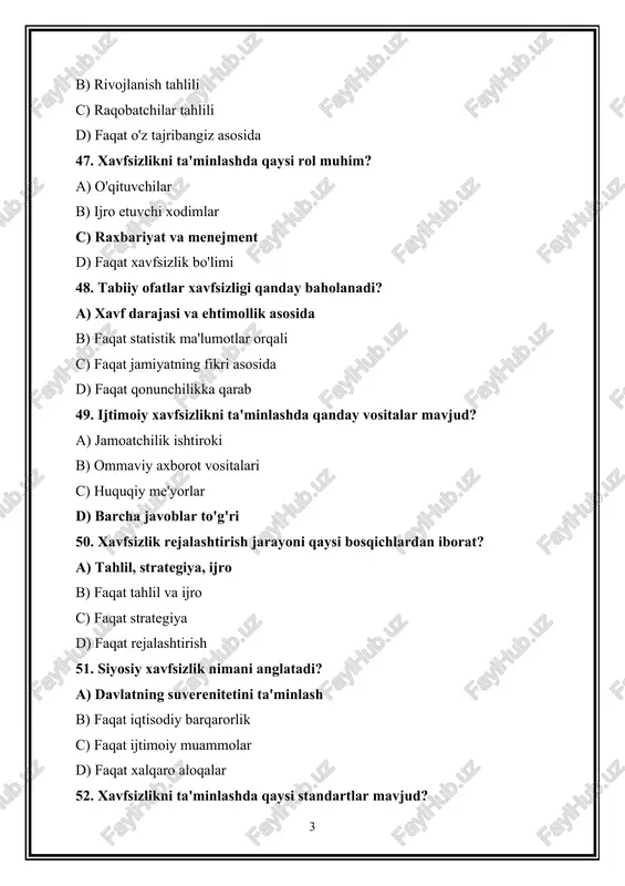 antivirus dasturlari va xavfsizlik devorlari xavfsizlikka tahdid sifatida qaysi omil ko'rsatilishi mumkin? d) barcha javoblar to'g'ri xavfsizlik tizimini baholash uchun qaysi ko'rsatkichlar muhim? d) barcha javoblar to'g'ri fizik xavfsizlik nima? a) tashkilot ichidagi fizik xavflardan himoya qilish yuqori darajadagi xavflarni qanday aniqlash mumkin? a) swot tahlili xavfsizlikni ta'minlashda qaysi rol muhim? c) rahbariyat va menejment tabiiy ofatlar xavfsizligi qanday baholanadi? a) xavf darajasi va ehtimollik asosida ijtimoiy xavfsizlikni ta'minlashda qanday vositalar mavjud? d) barcha javoblar to'g'ri xavfsizlik rejalashtirish jarayoni qaysi bosqichlardan iborat? a) tahlil, strategiya, ijro siyosiy xavfsizlik nimani anglatadi? a) davlatning suverenitetini ta'minlash xavfsizlikni ta'minlashda qaysi standartlar mavjud? d) barcha javoblar to'g'ri xavfsizlik texnologiyalarining muhimligi nimada? d) barcha javoblar to'g'ri inson resurslari xavfsizligi qanday ta'minlanadi? a) o'qitish va malaka oshirish xavfsizlikni baholashda qanday indikatorlardan foydalaniladi? d) barcha javoblar to'g'ri xavfsizlikni ta'minlashda psixologik omillar qanday rol o'ynaydi? a) xodimlar ishtiroki xavfsizlikni ta'minlash uchun qanday treninglar o'tkazilishi kerak? a) xavfsizlik bo'yicha …