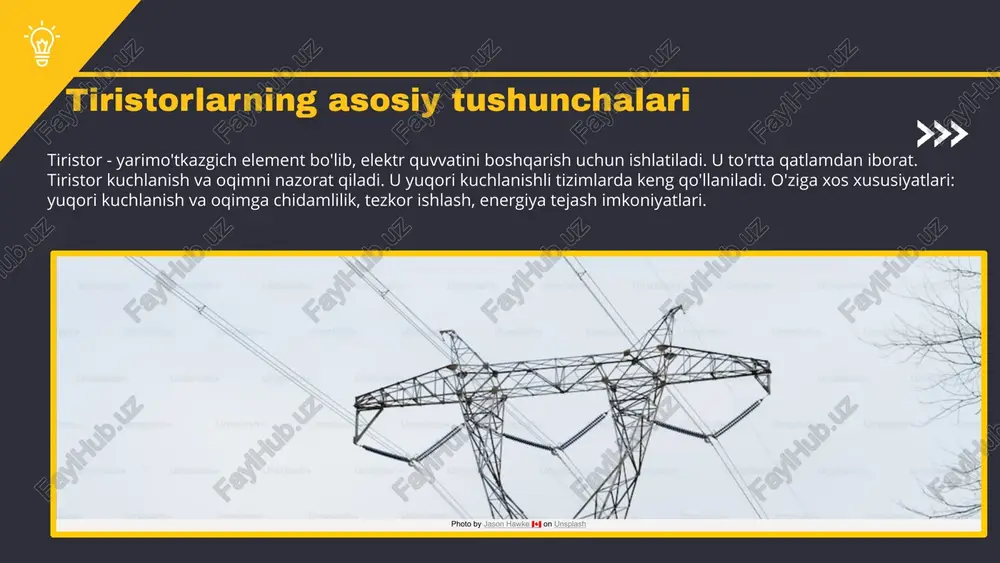 gi texnologiyalar raqobatning oshishi zamonaviy kuchlanish rostlagichlarining energiya tejamkorligi va samaradorligi yuqori darajada. bu qurilmalar energiya sarfini kamaytiradi va ishlashni optimallashtiradi. o'zgaruvchan kuchlanish va yuqori oqimlarda cheklovlar mavjud. bu, ba'zi holatlarda, ularning samaradorligini pasaytirishi mumkin. iot bilan integratsiya qilish va energiya boshqaruvining yangi imkoniyatlari mavjud. bu texnologiyalarni yanada samarali ishlatishga olib keladi. innovatsion mahsulotlar va texnologiyalar raqobatni oshiradi, bu esa bozorda o'z o'rnini saqlash uchun yangiliklarni talab qiladi. s w o t narx va sarmoya murakkab o'rnatish texnik xizmat energiyani yo'qotish zamonaviy tiristorli kuchlanish rostlagichlarining narxi va dastlabki sarmoya raqobatbardosh. bu texnologiyalar yangilanmoqda, narxlar pasaymoqda. o'rnatish jarayoni murakkab bo'lishi mumkin, bu esa malakali mutaxassislarni talab qiladi. qurilmalarni o'rnatish ko'p vaqt va resurslarni oladi. texnik xizmat ko'rsatish ehtiyoji oshishi mumkin, bu servis xizmatlari uchun bozor yaratadi. samaradorlikni oshirish imkoniyatlari ham mavjud. ishlatish samaradorligi va energiya yo'qotishlari muhim masala. xavfsizlik masalalari va ehtiyot qismlar yetishmasligi xavf tug'dirishi mumkin. s w o t …