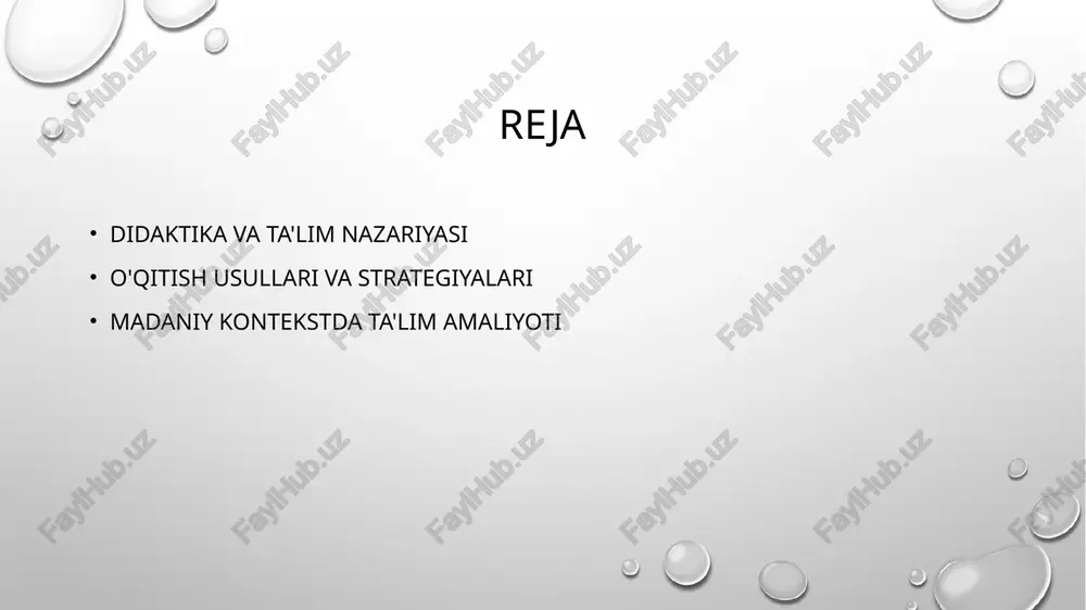 r turli madaniyatlar o'rtasidagi farqlar ta'lim usullarini o'zgartiradi. o'qitish metodlari o'quvchilarning madaniy kelib chiqishi bilan mos kelishi zarur. 3 ta'lim strategiyalari ta'limda madaniy kontekstga mos strategiyalar ishlab chiqish, o'quvchilarning motivatsiyasini oshiradi va ta'lim jarayonini samarali qiladi. o'qitish usullarining tarixiy rivojlanishi va zamonaviy talablari. 01 o'qitish usullarining tarixi o'qitish usullari tarixiy rivojlanishida an'anaviy va zamonaviy yondashuvlar o'zaro ketma-ketlikda paydo bo'lgan bo'lib, ularning har biri o'ziga xos xususiyatlarga ega. 02 an'anaviy usullar an'anaviy o'qitish usullari asosan leksik, nutq va yozish mashg'ulotlariga asoslangan. bu usullar o'quvchilarning nazariy bilimlarini shakllantirishga qaratilgan. 03 zamonaviy yondashuvlar zamonaviy o'qitish usullari interaktiv va talabalar faoliyatini oshirishga qaratilgan. bu usullar o'z ichiga kolaborativ o'qitish va innovatsion texnologiyalarni oladi. 04 talablar va moslashuv zamonaviy ta'lim talablariga javob berish uchun o'qitish usullari moslashuvchan bo'lishi lozim. shuningdek, o'quvchilarning ehtiyojlariga moslashtirish muhim ahamiyatga ega. o'qitish strategiyalarining samaradorligi: ta'lim jarayonida tahlil. o'qitish strategiyalari o'qitish strategiyalari, ta'lim jarayonida o'quvchilarning faol ishtirokini ta'minlaydi, bilimlarni mustahkamlash va …