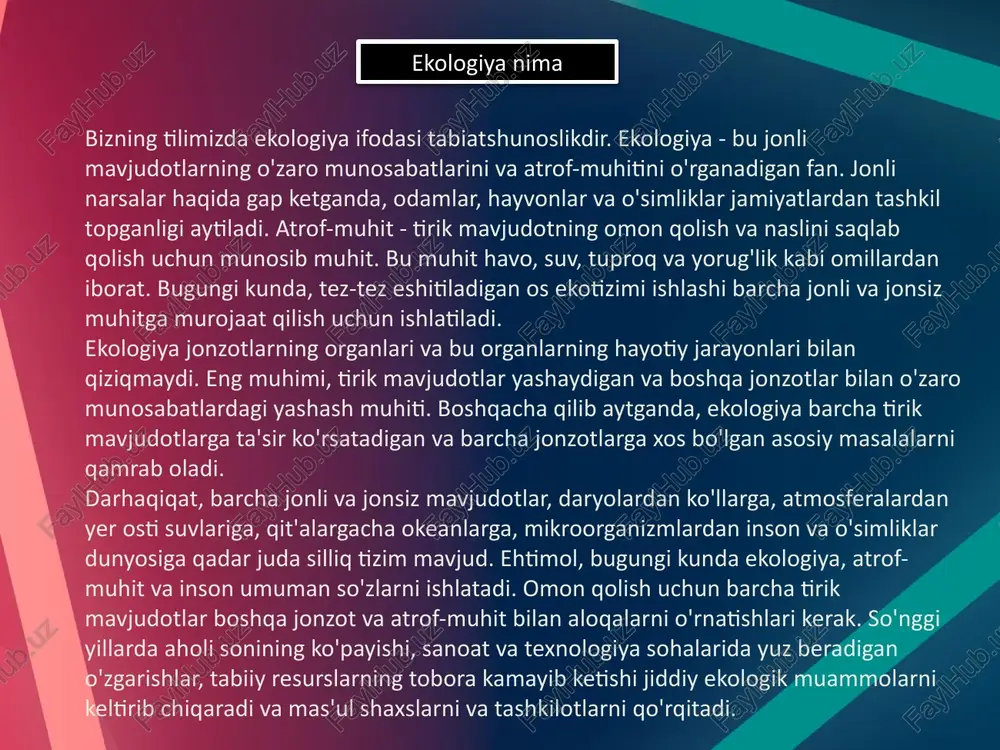 bilan to‘lishini oldini olish. tizim faoliyati quyidagi asosiy tamoyillardan tarkib topgan: ochiqlik; majburiylik; omilkorlik; obyektivlik; mustaqillik; xolislik. ekomark ekologiya standartiga talablar ekomark ekologiyasi standarti evropa ittifoqining strategik maqsadlarini hisobga olib, mahsulotlarning ekologik samaradorligiga asoslangan. evropa ittifoqi mezonlariga javob beradigan atrof-muhit sharoitlarini belgilaydi. ekomark ekologiya standarti evropa ittifoqining mezonlari va mahsulotlarning hayot aylanish jarayonlarini ko'rib chiqadi va ularni ilmiy asosda qo'llaydi. atrof muhitning eng muhim ta'siri - iqlim o'zgarishi, tabiiy va biologik xilma-xillik, energiya va resurslarni sarflash, chiqindilarni ishlab chiqarish va havoga zararli moddalarni chiqarishdir. ekomark ekologiya standarti uchun sertifikatlashtirish bo'yicha bir necha tadqiqotlar va bosqichlar mavjud. bu o'z ichiga oladi: ekomark ekologiya sertifikatiga ega bo'lish bosqichi, mahsulot va xizmat uchun "ekomark" sertifikatini olish uchun ariza topshirgan kompaniyalar uchun oldindan o'rganish amalga oshiriladi. shu nuqtai nazardan atrof-muhitga berilgan foyda, iso 14024 atrof-muhit yorlig'i, protsedura va ilovalar, standart va milliy va xalqaro standartlar tamoyillari va usullari hisobga olinadi. sertifikatlash so'rovi olib boriladigan …