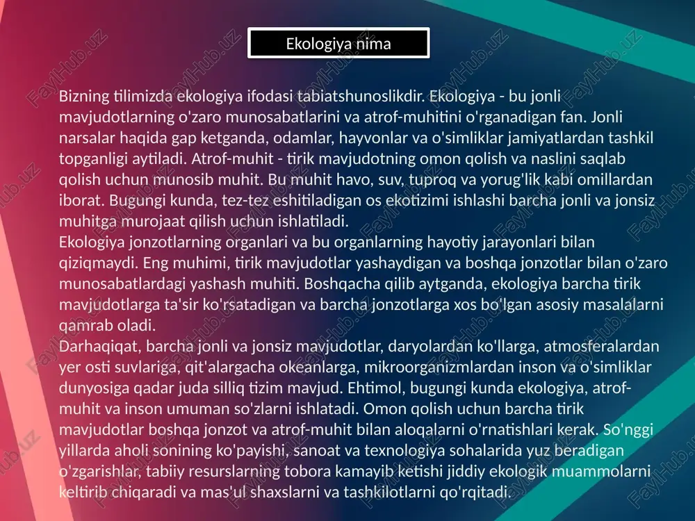 bilan to‘lishini oldini olish. tizim faoliyati quyidagi asosiy tamoyillardan tarkib topgan: ochiqlik; majburiylik; omilkorlik; obyektivlik; mustaqillik; xolislik. ekomark ekologiya standartiga talablar ekomark ekologiyasi standarti evropa ittifoqining strategik maqsadlarini hisobga olib, mahsulotlarning ekologik samaradorligiga asoslangan. evropa ittifoqi mezonlariga javob beradigan atrof-muhit sharoitlarini belgilaydi. ekomark ekologiya standarti evropa ittifoqining mezonlari va mahsulotlarning hayot aylanish jarayonlarini ko'rib chiqadi va ularni ilmiy asosda qo'llaydi. atrof muhitning eng muhim ta'siri - iqlim o'zgarishi, tabiiy va biologik xilma-xillik, energiya va resurslarni sarflash, chiqindilarni ishlab chiqarish va havoga zararli moddalarni chiqarishdir. ekomark ekologiya standarti uchun sertifikatlashtirish bo'yicha bir necha tadqiqotlar va bosqichlar mavjud. bu o'z ichiga oladi: ekomark ekologiya sertifikatiga ega bo'lish bosqichi, mahsulot va xizmat uchun "ekomark" sertifikatini olish uchun ariza topshirgan kompaniyalar uchun oldindan o'rganish amalga oshiriladi. shu nuqtai nazardan atrof-muhitga berilgan foyda, iso 14024 atrof-muhit yorlig'i, protsedura va ilovalar, standart va milliy va xalqaro standartlar tamoyillari va usullari hisobga olinadi. sertifikatlash so'rovi olib boriladigan …