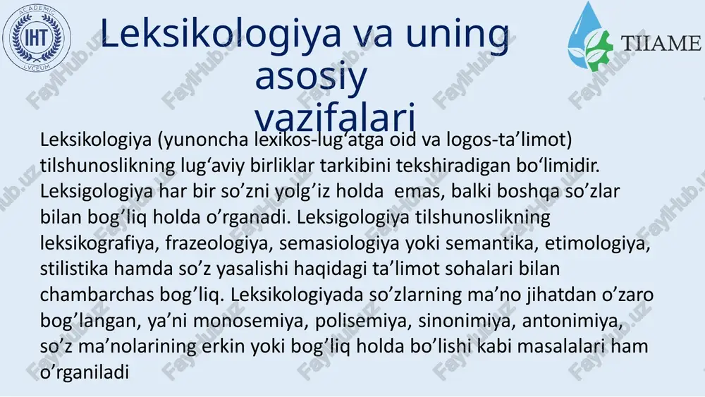 o‘zlashma so‘zlardan tarkib topgan ba’zi paronimlardagi undoshlarning talaffuz o‘rni va usuliga ko‘ra bir xilligi ularni omofonlarga yaqinlashtiradi. masalan: burch-burj, dars-darz, qars-qarz. biroq aksariyat paronimlarda bunday undoshlar jarangli-jarangsiz juftlik bo‘lmay, hosil bo‘lishi o‘rniga ko‘ra o‘xshashlikka asoslanadi. sinonimlar sinonimlar(yunoncha synonimon-bir xil nomli so‘zidan olingan) fonetik tarkibi har xil, ma’nolari bir xil yoki bir-biriga yaqin bo‘lgan so‘zlardir. ma’nodoshlikning so‘zlar asosida yuzaga kelgan turi leksik (lug‘aviy) sinonimlar deyiladi. sinonimlar yuzaga kelishi va ma’nolariga ko‘ra quyidagi turlarni tashkil qiladi: to‘liq (sof) sinonimlar. aynan bir tushunchani anglatish va nutq jarayonida biri o‘rnida ikkinchisini ishlatish mumkinligi bilan ajralib turadi. ular ko‘pincha boshqa tillardan kirib kelgan o‘zlashma so‘zlarning o‘zbekcha so‘zlar bilan ma’nodoshligi asosida hosil bo‘ladi: ma’noviy sinonimlar. bir-biridan nozik ma’nolari ya’ni ijobiy, salbiyligi yoki uslubiy va boshqa jihatdan farqlanuvchi ma’nodosh so‘zlardan tashkil topadi. shartli sinonimlar. muayyan matndagina ma’nodoshlikka ega bo‘ladigan sinonim so‘zlardir. ular ko‘pincha she’riyatda kuchli his-tuyg‘u ifodalovchi vositalar sifatida qo‘llaniladi antonimlar antonimlar (yunoncha anti-zid, onoma-nom so‘zidan olingan …