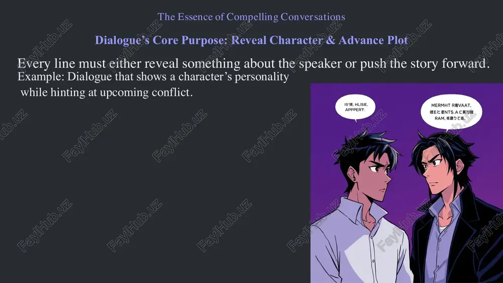 or these common mistakes will elevate your dialogue significantly. https://gamma.app/?utm_source=made-with-gamma https://gamma.app/?utm_source=made-with-gamma conclusion: write dialogue that breathes life into your story great dialogue is purposeful, distinctive, and emotionally charged. 1 practice & listen actively listen to real conversations and constantly practice writing dialogue. 2 edit relentlessly refine and polish every line, ensuring it serves its purpose. 3 make every word count remember: dialogue is your story’s heartbeat—make every word count for maximum impact. https://gamma.app/?utm_source=made-with-gamma https://gamma.app/?utm_source=made-with-gamma