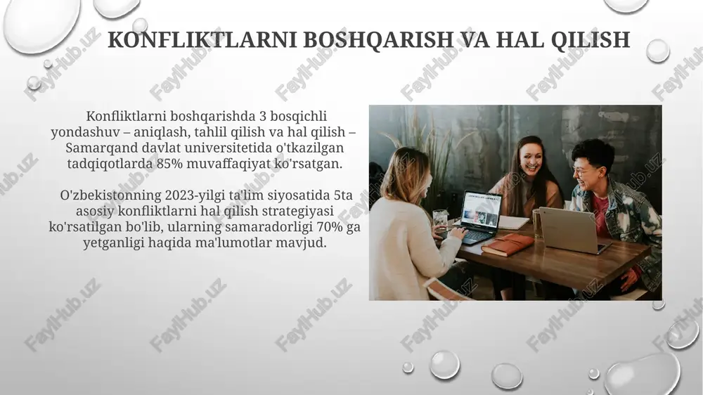 versiteti tadqiqotchilari tomonidan 2023-yilda oʻtkazilgan eksperimentda, faol tinglash va empatiya koʻnikmalarini oʻrgatish, 3 ta sinf oʻquvchilarining oʻzaro munosabatlarini sezilarli darajada yaxshilaganini koʻrsatdi. o'rganishga bo'lgan munosabat o'rganishga bo'lgan munosabat, 200 dan ortiq talaba ishtirok etgan toshkentdagi tadqiqotga ko'ra, o'quv muvaffaqiyatiga 70% ta'sir ko'rsatadi va ichki motivatsiya darajasiga bog'liq. ijobiy o'rganish munosabati, xususan, yangi bilimlarga ochiqlik va faollik, singapur ta'lim tizimining 95% muvaffaqiyat ko'rsatkichida muhim rol o'ynaydi. o'z-o'zini boshqarish va mustaqillik mustaqillik va oʻz-oʻzini boshqarishning psixologik asoslari masalasida abraham maslowning ehtiyojlar ierarxiyasi nazariyasi va 20-asr psixologiyasining boshqa muhim tushunchalari muhim rol oʻynaydi. oʻz-oʻzini boshqarish koʻnikmalarini rivojlantirish 7 yoshdan boshlab boshlanishi va 12 yoshga kelib, bolalarning 80% mustaqil qarorlar qabul qilish imkoniyatiga ega boʻlishi ilmiy tadqiqotlar bilan tasdiqlangan. ijobiy psixologiya va farovonlik o'zbekistonning 3 ta yirik shahri – toshkent, samarqand va buxoroda o'tkazilgan so'rovnomalar, o'quv muhitining psixologik jihatlari va talabalar farovonligi o'rtasidagi kuchli korrelyatsiyani (r = 0.8) ko'rsatdi. 2022-yilda o'tkazilgan tadqiqot natijalariga ko'ra, …