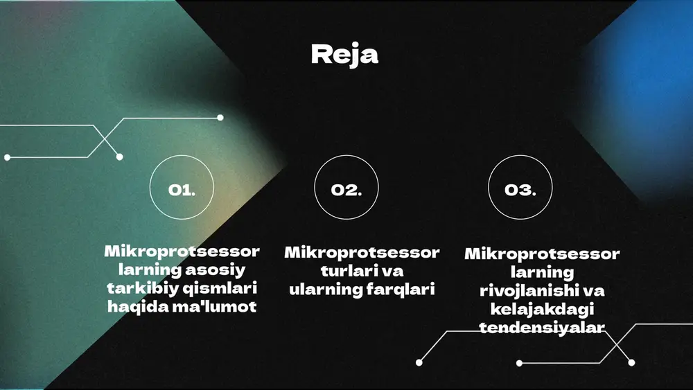 tanlanadi. ularning afzalliklari va kamchiliklarini hisobga olgan holda, to'g'ri mikroprotsessorni tanlash muhimdir. har bir tur o'ziga xos vazifalarni bajarish uchun mo'ljallangan, shuning uchun tanlovda ehtiyotkorlik bilan yondashish zarur. mikroprotsessorlar va ularning ishlash prinsiplari qadam-baqadam bajariladigan operatsiyalar mikroprotsessorlar ma'lumotlarni qadam-baqadam qayta ishlaydi. har bir operatsiya ketma-ketlikda amalga oshiriladi, bu esa dasturiy ta'minotning samaradorligini oshiradi. katta tezlik va samaradorlik mikroprotsessorlar yuqori tezlikda ishlash uchun bir qator texnologiyalarni qo'llaydi. katta tezlikli klok tezligi va ko'p yadroli arxitektura samaradorlikni oshirishda muhim rol o'ynaydi. o'zgaruvchan energiya iste'moli mikroprotsessorlarning energiya iste'moli ularning ishlashiga ta'sir qiladi. tezlik va samaradorlikni maksimal darajada saqlash uchun energiya iste'molini boshqarish zarur. nazar va kelajak istiqbollari kelajakda mikroprotsessorlar yanada rivojlanadi, yangi texnologiyalar va arxitekturalar orqali tezlik va samaradorlikni oshirish imkoniyatlari paydo bo'ladi. mikroprotsessorlar va kelajakdagi rivojlanish mikroprotsessorlar texnologiyasi tez sur'atlar bilan rivojlanmoqda. kelajakda, kvant hisoblash, sun'iy intellekt va yangi materiallar asosida ishlab chiqilgan mikroprotsessorlar keng qo'llanilishi kutilmoqda. bu rivojlanishlar mikroprotsessorlarning tezligi, energiya …