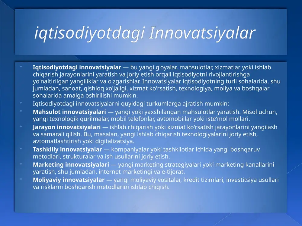 oshib boradi. turli mamlakatlarning iqtisodiy o'sish ko'rsatkichlari va hozirgi iqtisodiy darajasi mamlakatlar iqtisodiy o'sish davri dastiab -ki jon boshiga real yalm, doll. so'nggi jon boshiga real yalm, doll. iqtisodiy o'sish sur'ati, % hozirgi (2002)jon boshiga real yalm, doll. yaponiya 1890-1990 842 16144 3,00 26070 braziliya 1900-1987 436 3417 2,39 7250 kanada 1870-1990 1330 17070 2,15 28070 germaniya 1870-1990 1223 14288 2,07 26220 aqsh 1870-1990 2244 18258 1,76 35060 xitoy 1870-1990 401 1748 1,71 4390 meksika 1900-1987 649 2667 1,64 8540 buyuk britaniya 1870-1990 2693 13589 1,36 25870 argentina 1900-1987 1284 3302 1,09 9930 indoneziya 1900-1987 499 1200 1,01 2990 pokiston 1900vl987 413 885 0,88 1940 hindiston 1900-1987 378 662 0,65 2570 bangladesh 1900-1987 349 375 0,08 1720 jon boshiga hisoblangan real yalm bu iqtisodiyot ehtiyojini qondirishga naqadar qodir ekanligini bildiradi. buni aniqlash uchun yalm hajmi aholi soniga bo'linadi. yalm hajmi ko'p boigani bilan, agar aholi ham ko'p bo'lsa jon boshiga …