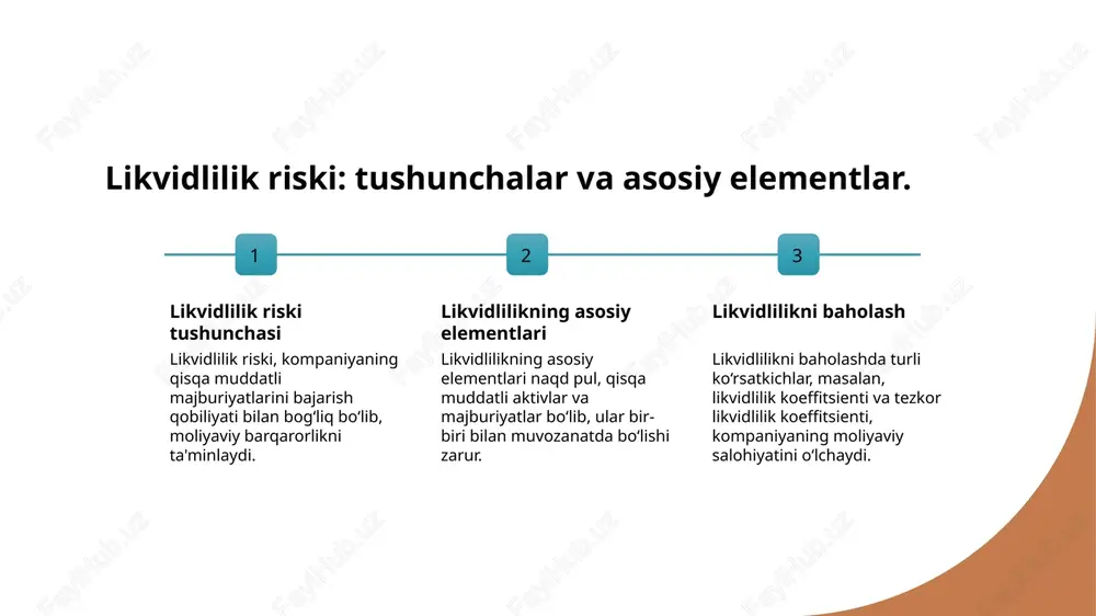 klarni boshqarish qobiliyatini aks ettiradi. 3 toʻlovga qobiliyatlilik ko'rsatkichlari toʻlovga qobiliyatlilik ko'rsatkichlari, masalan, likvidlik koeffitsientlari, qisqa muddatli qarzlarni to'lash imkoniyatini ko'rsatadi. ular moliyaviy tahlil uchun zarur. 4 toʻlovga qobiliyatlilikni oshirish toʻlovga qobiliyatlilikni oshirish uchun korxonalar likvidlikni yaxshilash, xarajatlarni kamaytirish va daromadlarni oshirish strategiyalarini qo'llashlari kerak. toʻlovga qobiliyatlilikni baholash metodlari va usullari. toʻlovga qobiliyatlilikni baholashda bir necha metodlar va usullar qoʻllaniladi. ular orasida likvidlik koeffitsientlari, toʻlov qobiliyati tahlili va moliyaviy hisobotlar asosida baholash mavjud. ushbu usullar moliyaviy barqarorlikni ta'minlashda muhim ahamiyatga ega. - likvidlik koeffitsienti - toʻlov qobiliyati tahlili - moliyaviy hisobotlar asosida baholash photo by vatra voda on unsplash ustunlik va toʻlovga qobiliyatlilik o‘rtasidagi bog‘lanish. 01 ustunlik tushunchasi ustunlik, bir korxonaning moliyaviy majburiyatlarini bajarish qobiliyatini anglatadi. bu, investorlar va kredit beruvchilar uchun muhim ko'rsatkich hisoblanadi. 02 toʻlovga qobiliyatlilik toʻlovga qobiliyatlilik, korxonaning qisqa muddatli majburiyatlarini o'z vaqtida qoplash qobiliyatini belgilaydi. bu ko'rsatkich, moliyaviy barqarorlikni ta'minlaydi. 03 ustunlik va toʻlovga qobiliyatlilik o'zaro …