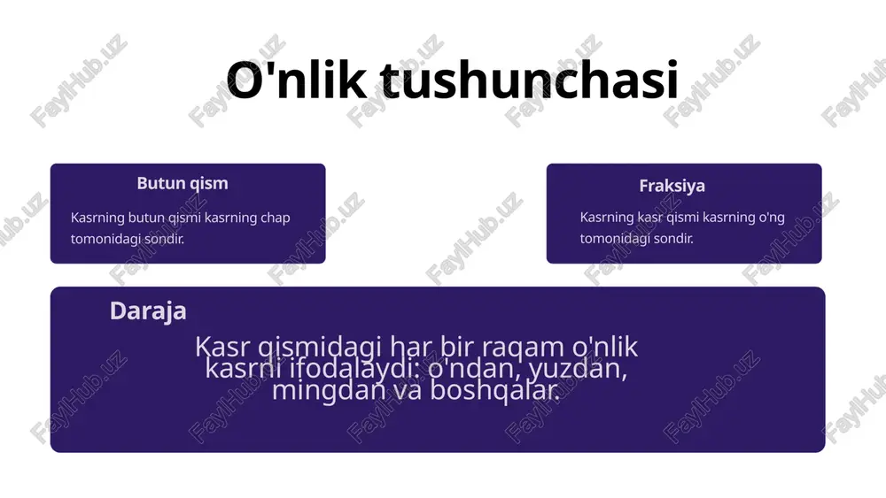 o'nli kasrlar. o'nli kasrlarni to'g'ri kasr ko'rinishida ifodalash - Page 3