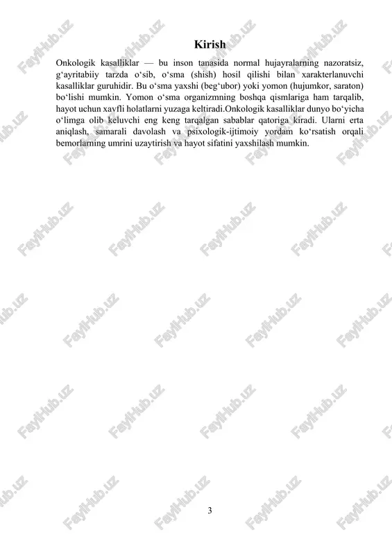 o‘lib, glyukozani qondan hujayralarga kirib borishiga yordam beradi. agar insulin yetarli bo‘lmasa yoki ishlamasa, glyukoza qon tarkibida to‘planib qoladi. diabetning turlari : i tur (insulinga bog‘liq diabet) · ko‘proq bolalar, o‘smirlar va yoshlar orasida uchraydi. · immun tizimi oshqozon osti bezidagi insulin ishlab chiqaruvchi hujayralarni yo‘q qiladi. · bemor hayoti davomida insulin ukoliga bog‘liq bo‘ladi. ii tur (insulinga bog‘liq bo‘lmagan diabet) · ko‘proq 40 yoshdan oshganlar orasida uchraydi. · insulin ishlab chiqariladi, lekin hujayralar uni tan olmaydi (insulin qarshiligi). · parhez, jismoniy faollik, va og‘iz orqali dori vositalari bilan davolanadi. homiladorlik diabeti (gestatsion diabet) · ba’zi homilador ayollarda yuzaga keladi. · odatda bola tug‘ilgach yo‘qoladi, lekin keyinchalik ii tur diabet xavfini oshiradi. diabetning sabablari · i tur diabet: genetik omillar, viruslar, autoimmun kasalliklar. · ii tur diabet: · noto‘g‘ri ovqatlanish (ko‘p shirinlik va yog‘li ovqatlar) · harakatsiz turmush tarzi · ortiqcha vazn (semizlik) · genetik moyillik · stress va gormonlar …