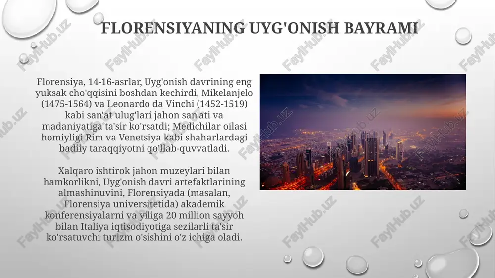 ar bo'lib o'tdi: milliy arxeologiya muzeyida 3000 yillik san'atni namoyish etuvchi ko'plab ko'rgazmalar, turli qadimgi agora joylarida tadbirlar va gerodes attik va dionisiy teatrlarida teatr tomoshalari. aleksandriya qayta tiklanishi xalqaro bayramlar ptolemeylar davri festivallarining qayta tiklanishi bilan o'tkazilib, 15 dan ortiq mamlakatdan olimlarni jalb qildi va 50 dan ortiq ilmiy maqola taqdim etildi, ularning asosiy mavzusi iskandariyaning fan, adabiyot (masalan, yo'qolgan kutubxona) va ellinistik madaniyatga qo'shgan hissasi bo'ldi. unesko va misr hukumati tomonidan 2 million dollardan ortiq mablag' bilan 10 dan ortiq tarixiy joy, jumladan, faros mayoqining xarobalari va rim amfiteatri ta'mirlandi, bu misrning iskandariya shahrida turizm va bandlikni oshirish orqali mahalliy iqtisodiyotni rivojlantirdi. istanbulning ulug'vor yilligi shaharning yevropa va osiyoni bogʻlovchi strategik joylashuvi ming yillar davomida jahon savdosiga taʼsir koʻrsatib, 15-asrda usmonlilar tomonidan boʻysundirilishini taʼminladi va uning koʻp qirrali merosini boyitdi istanbul (vizantiya sifatida mil. avv. 660 yilda asos solingan), 2023 yilda taxminan 2663 yilligini nishonladi. boy rim, vizantiya …