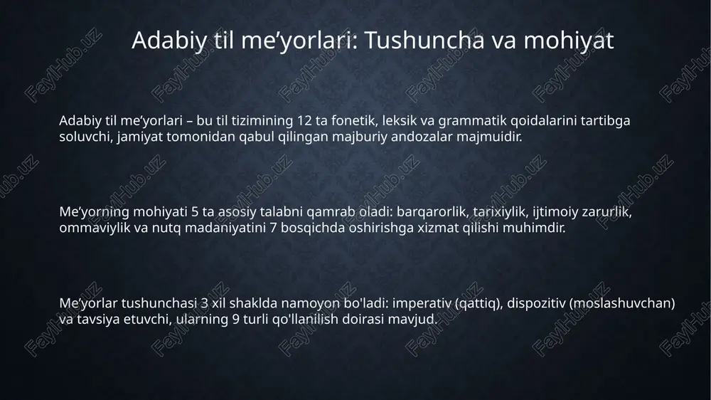 i va orfografiyasi bo’yicha darsliklar 100% me’yorlashtirilgan bo’lishi kerak, xatolarga yo’l qo’yilmaydi. ommaviy axborot vositalari va ta’limda so’zlashuv tilining unsurlari 5-15% gacha bo’lishi mumkin, lekin bu adabiy til me’yorlariga zid bo’lmasligi va tushunarsiz iboralardan holi bo’lishi lozim. e'tiboringiz uchun rahmat