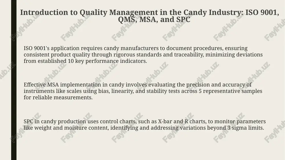 e, managing sugar crystallization during production, and addressing variations in raw material sourcing impacting final product quality. future trends involve ai-powered vision systems for defect detection, blockchain for ingredient traceability, and predictive analytics to optimize spc, potentially reducing waste by 15%. thank you for your attention