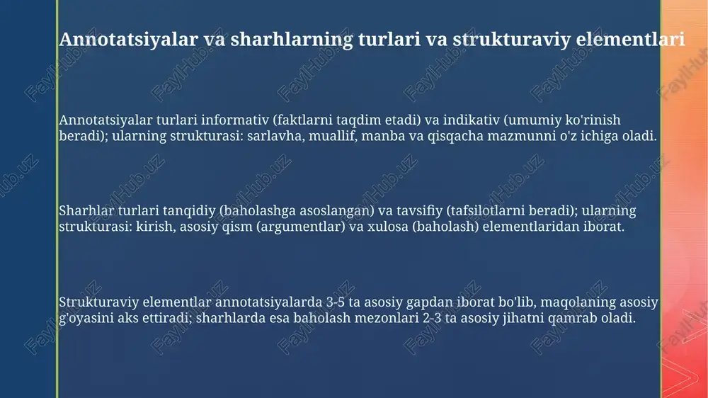 annotatsiyalar va sharhlarning turlari va strukturaviy elementlari - Page 3