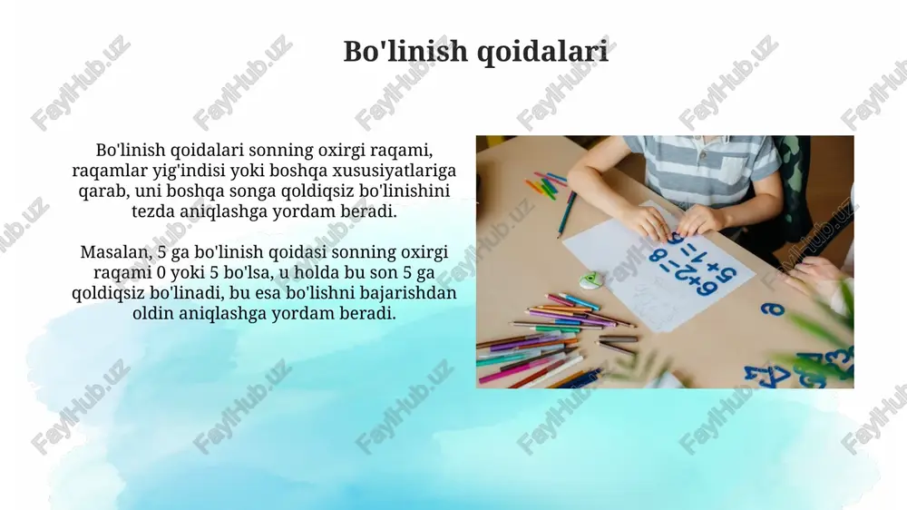 bo'linish qoidalari va qoldiqli bo'lish - Page 3